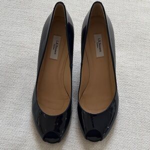 LK Bennett  Blue Peep Toe size 38.5